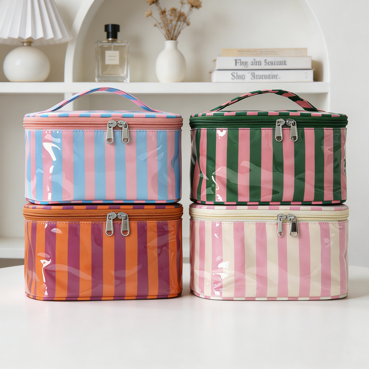 PVC Stripe Large Capacity Cosm - Skincare D'Alba recension och pris