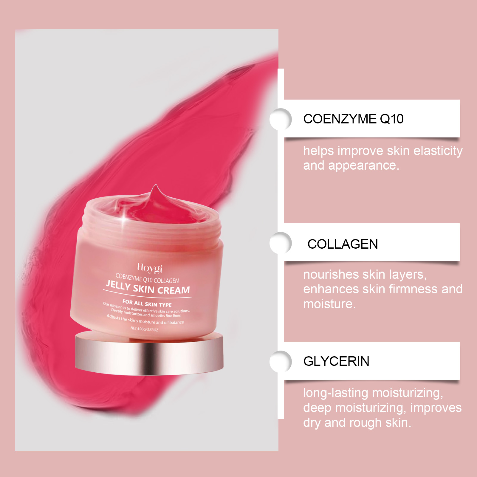 HOYGI Collagen Jelly Face Crea - Coenzyme Q10 Cream recension och pris